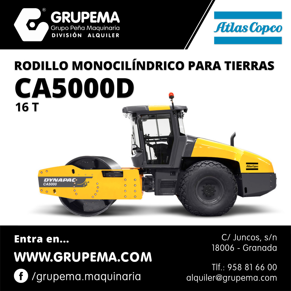 ALQUILER DE RODILLO ATLAS COPCO CA5000D