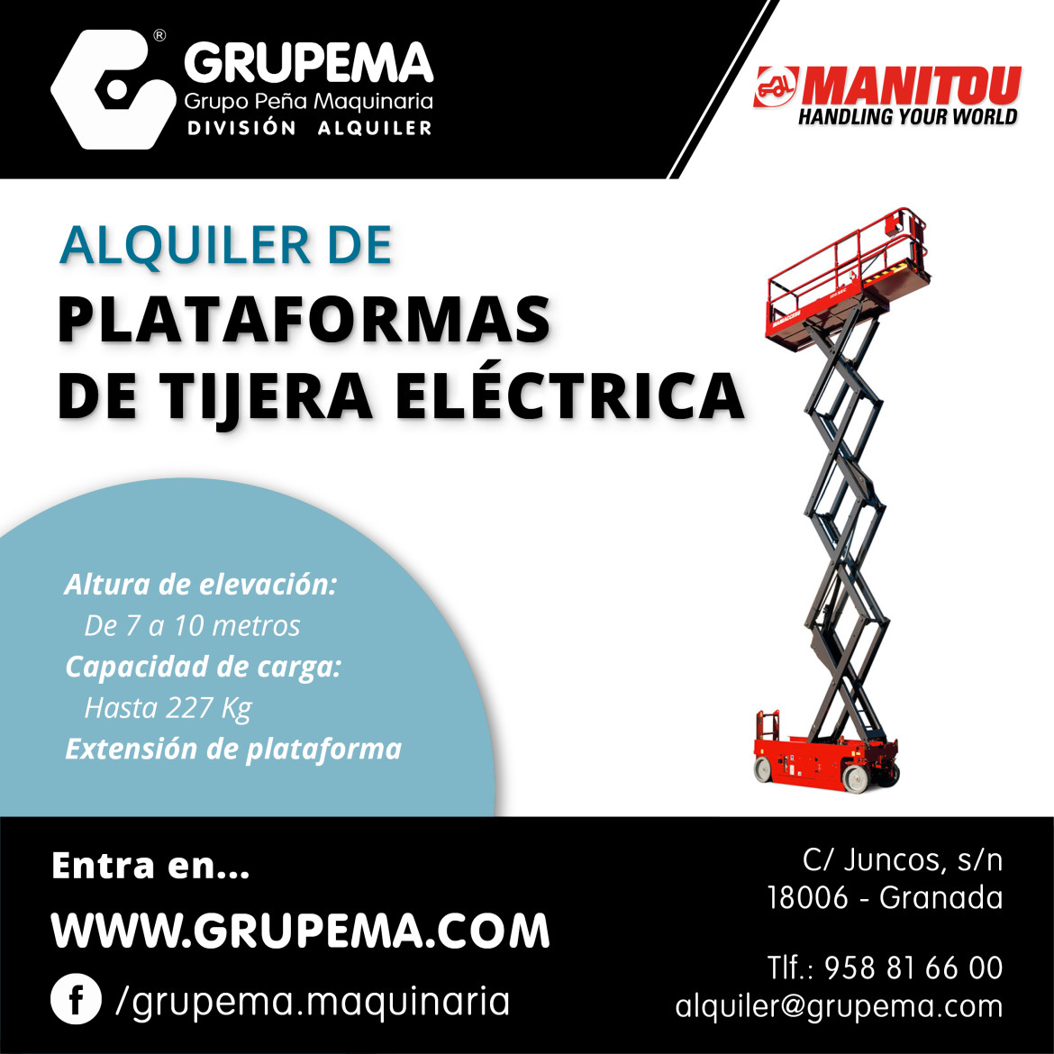 ALQUILER DE PLATAFORMAS DE TIJERA ELECTRICA