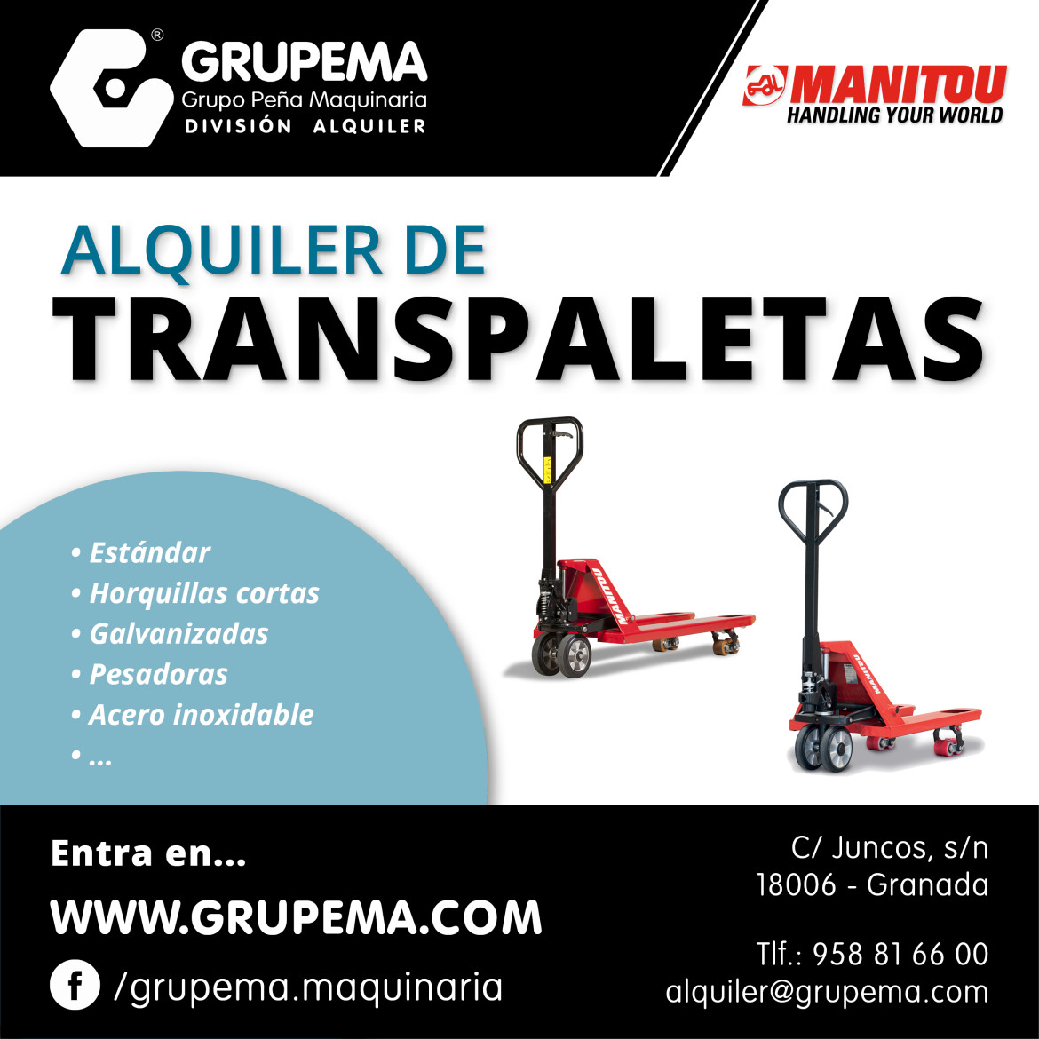 ALQUILER DE TRANSPALETAS manitou granada