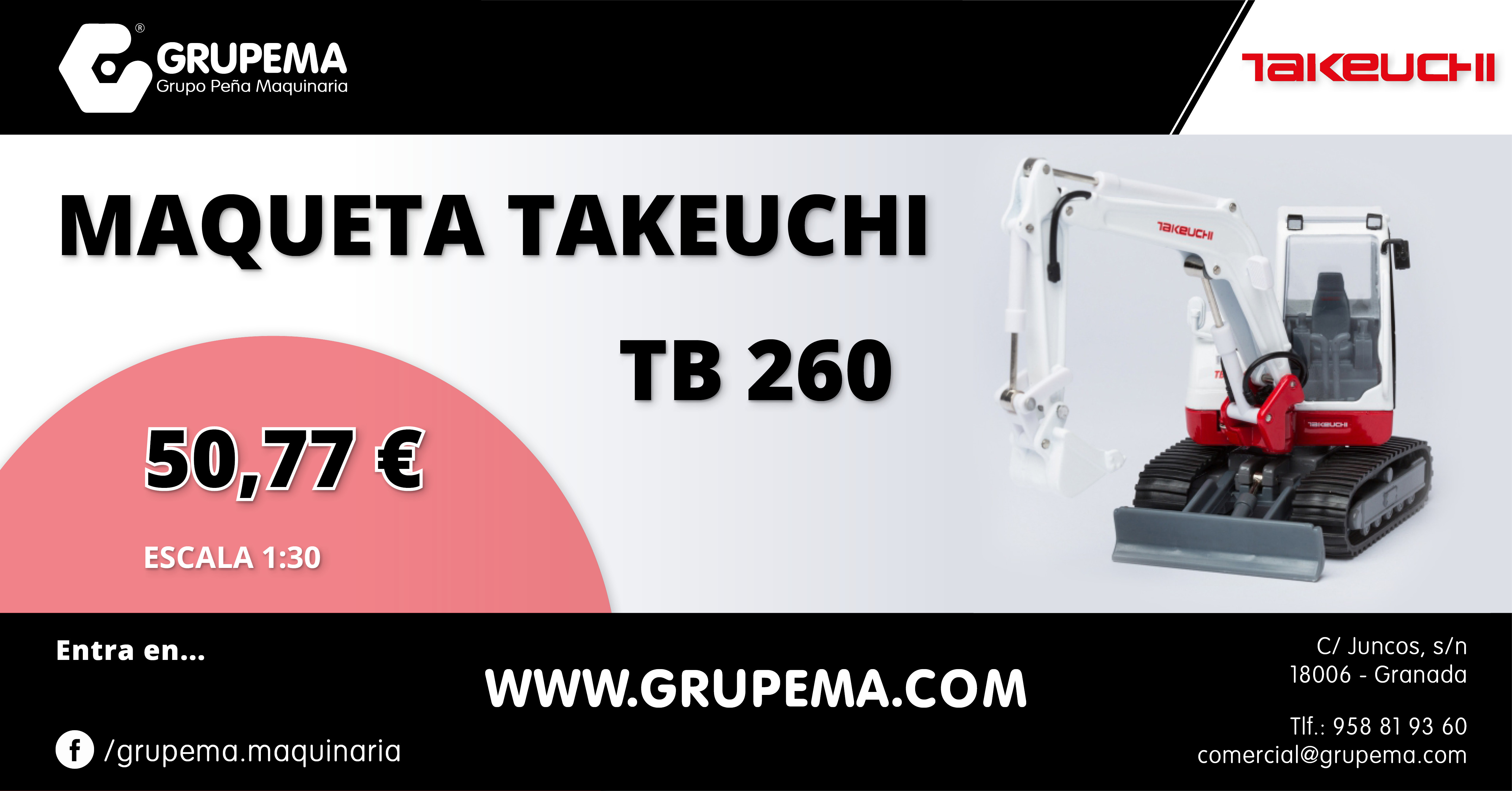 Maqueta Takeuchi TB 260 - Grupema, Grupo Peña Maquinaria