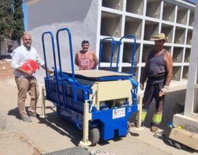 ENTREGA DE LA PLATAFORMA PORTAFÉRETROS MTC 2PT ECOLOGIC 3R EN MINAS DE RIO TINTO (HUELVA) - GRUPEMA